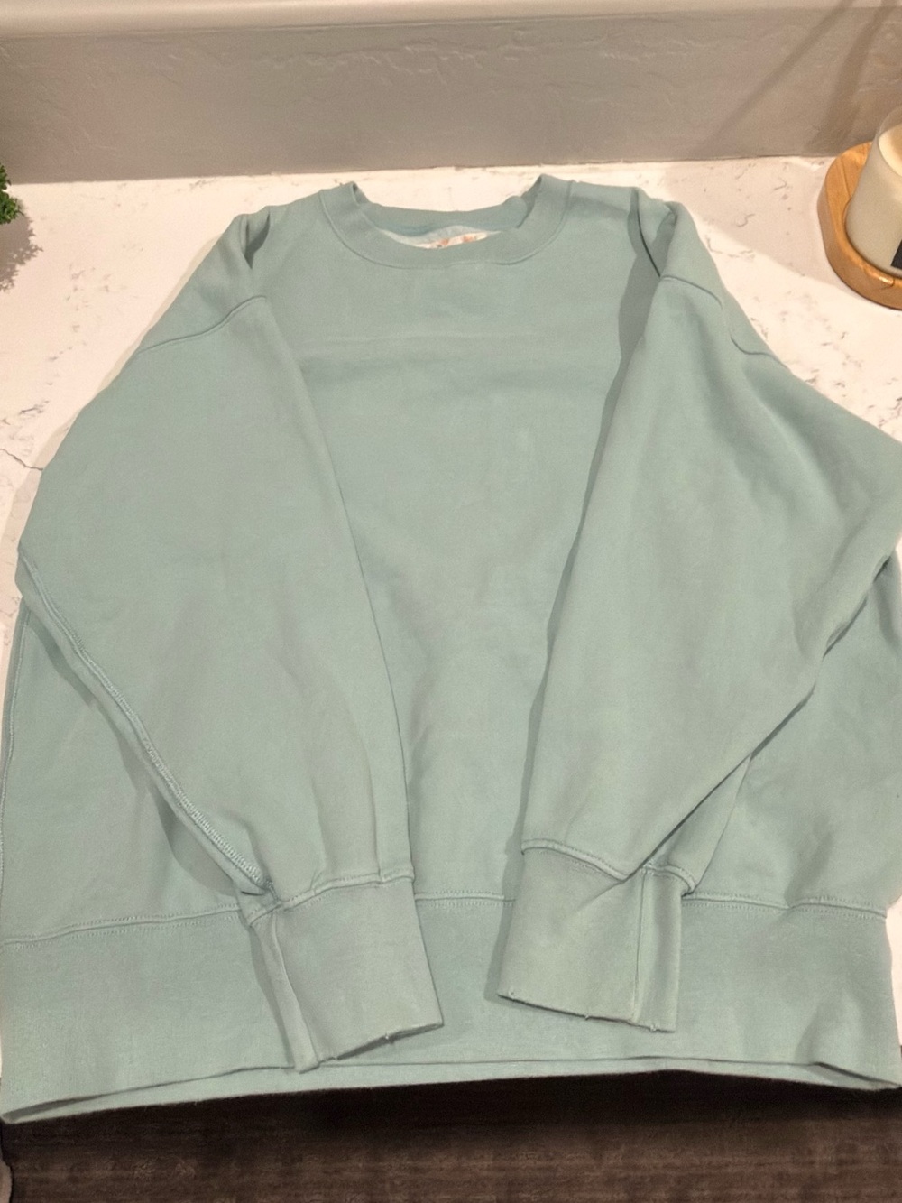 American Eagle Light Sage Green Oversized Chunky Crewneck Sweatshirt